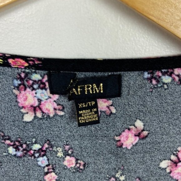 NEW AFRM Hart Floral Print Peplum Cutout Top Bohemian Nordstrom Bell Sleeve Boho - Picture 6 of 15